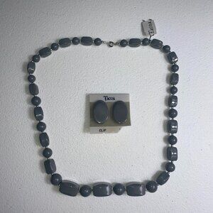 Tacoa 24" Necklace and Matching Clip-On Earrings | NWT | Grey Color | 5 for $15!